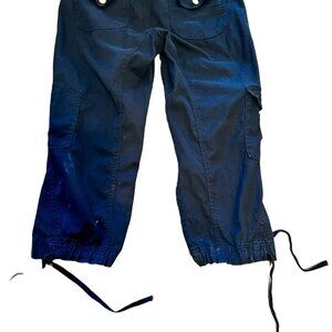 Susie Rose Girls Black Denim Cargo Jeans Waist Size 32" Length" Inseam 22"